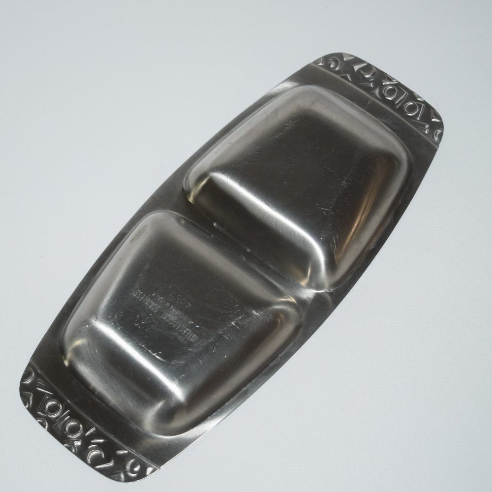 Vtg Alessi Italy INTERNATIONAL STAINLESS 18-8 Steel 4057 Divided Relish Dish MCM - Picture 5 of 7